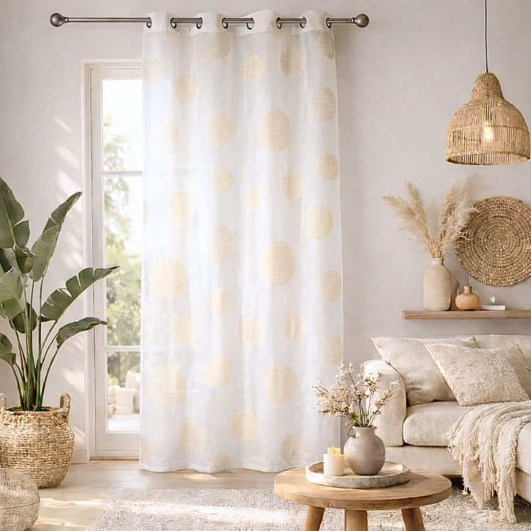 Voilage motif rond impression magnétique