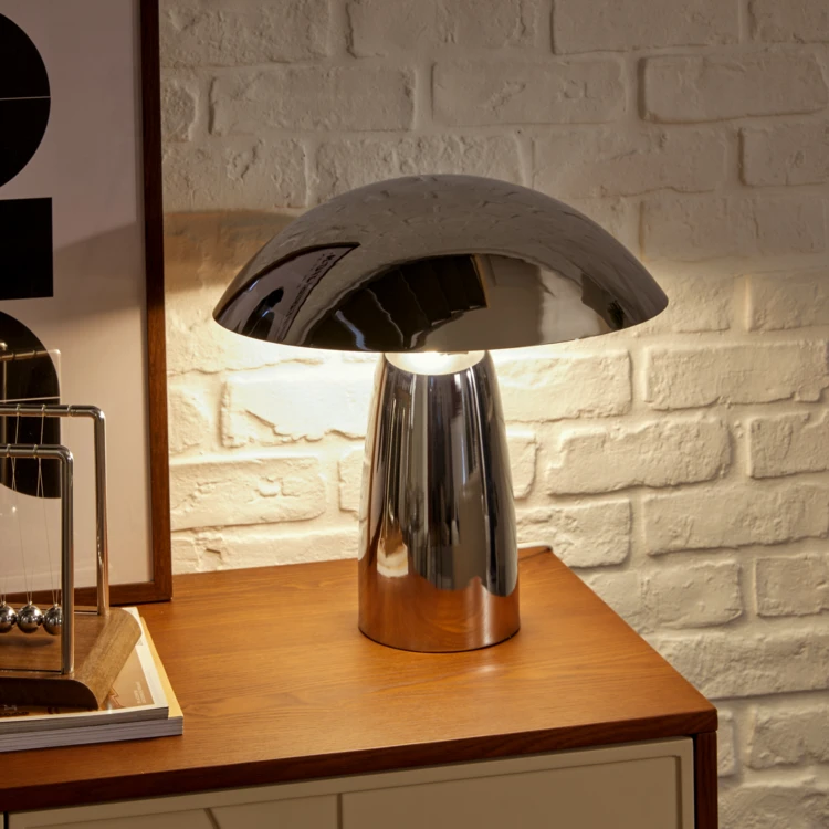 Lampe de table design champignon métal
