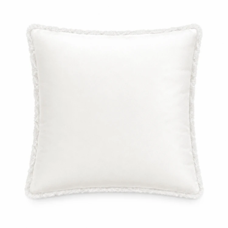Coussin décoratif moucheté à texture bouclée et dos velours