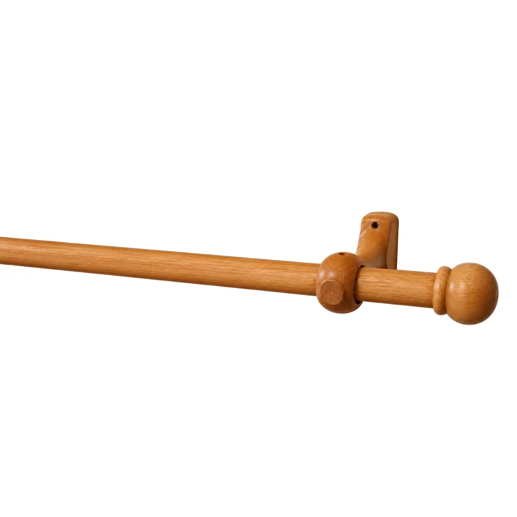Kit tringle à rideaux en bois embouts anglais D20 mm