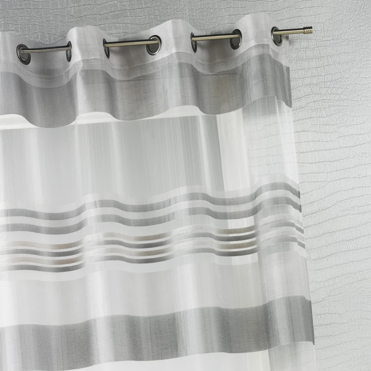 Voilage Organza rayures horizontales tissées