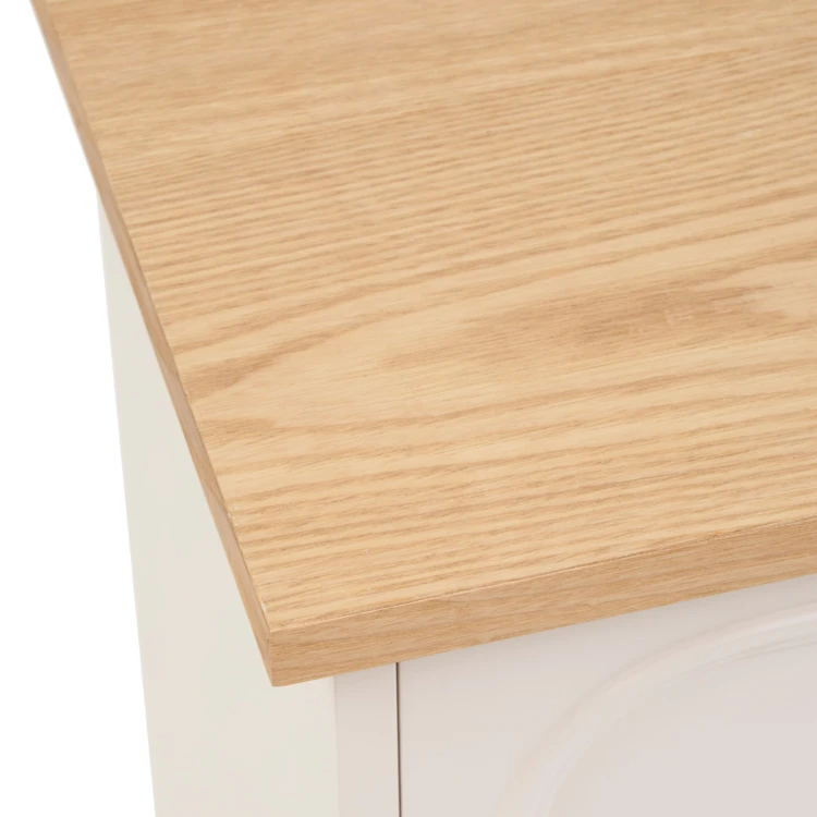 Mesita de noche de madera con un cajón y tablero de fresno