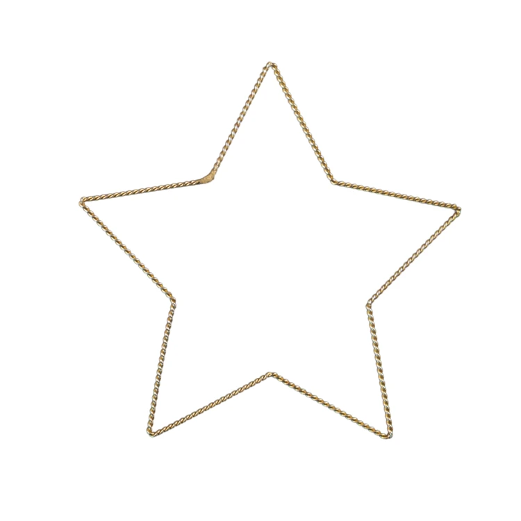 Déco murale étoile fil laiton torsadé