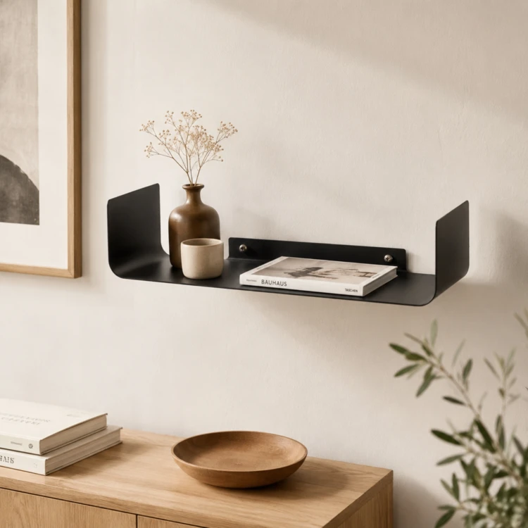 Design-Wandregal aus Stahl
