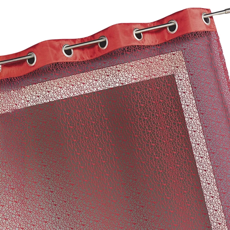 Voilage filet avec parement taffetas