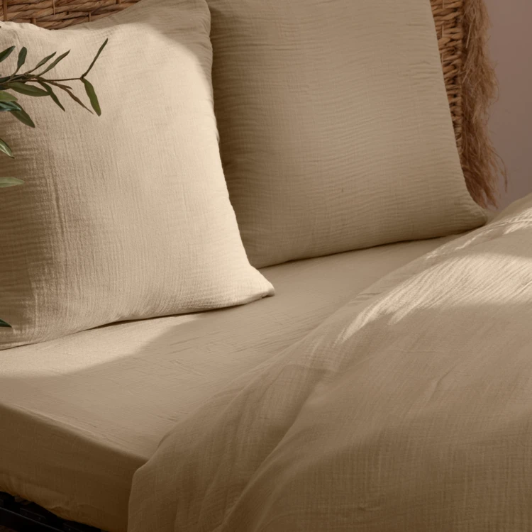 Drap housse en gaze de coton