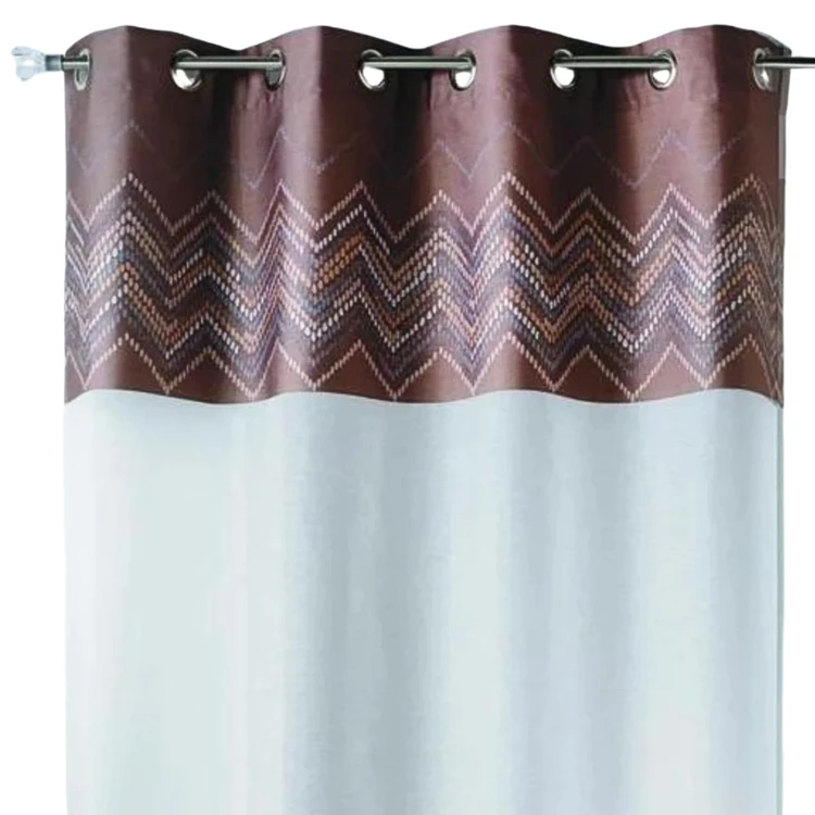 Voilage en jacquard avec parement haut "chevron"