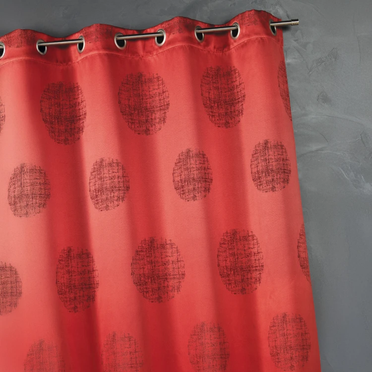 Rideau jacquard imprimé rond chiné