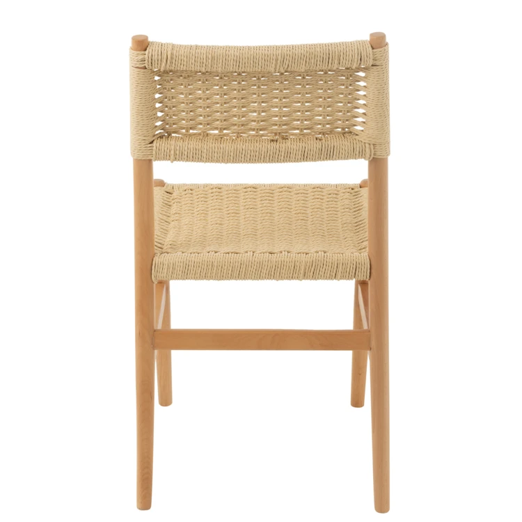 Silla de comedor de madera de haya y cuerda trenzada