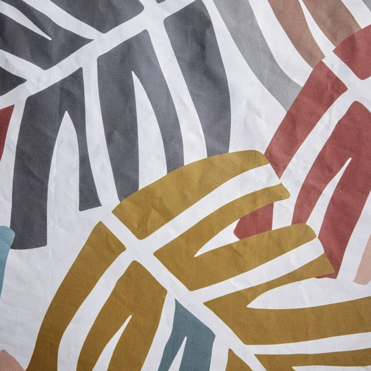 Juego de cama de 3 piezas con hojas tropicales de colores