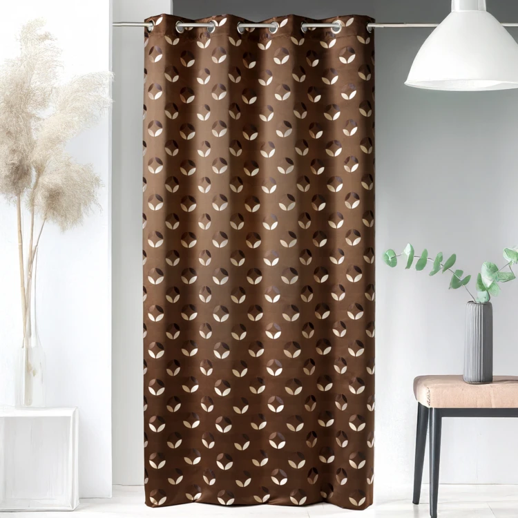 Rideau en jacquard à imprimés "rosace"
