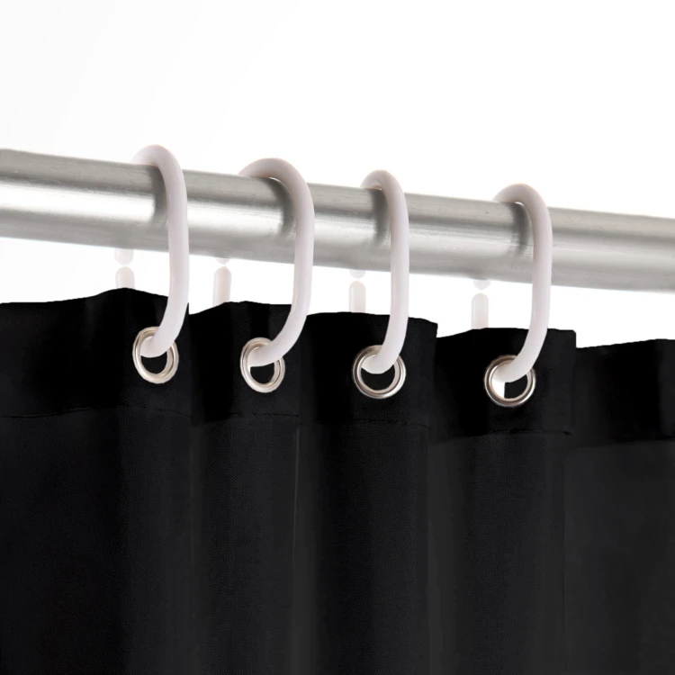 Cortina de duche simples com ganchos