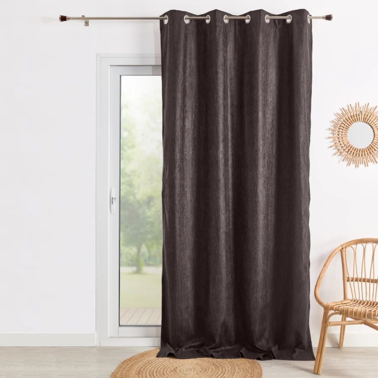 Double Rideau ameublement faux uni