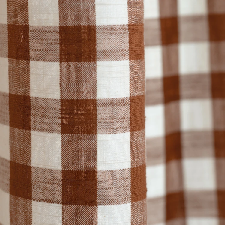 Rideau en coton effet lavé à motifs Vichy