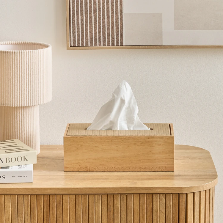 Scatola di fazzoletti in legno con coperchio