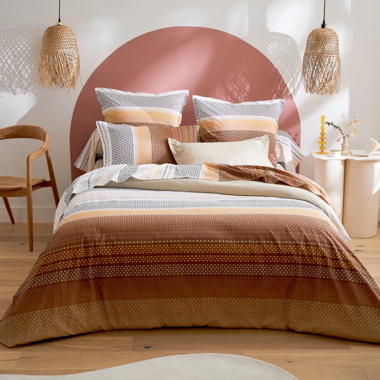 Bettbezug im geometrischen Stil aus Baumwolle