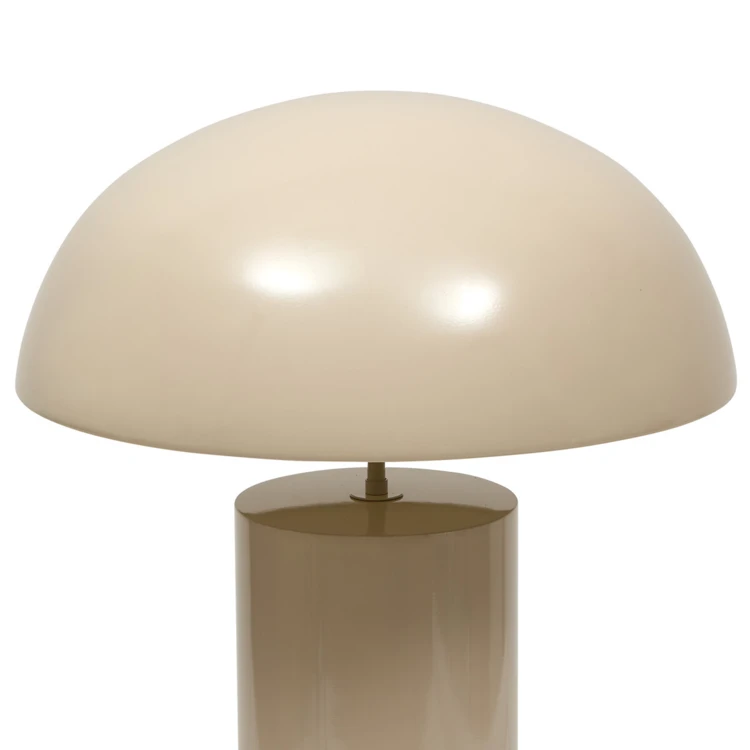 Lampada da terra a forma di fungo in acciaio con paralume arrotondato