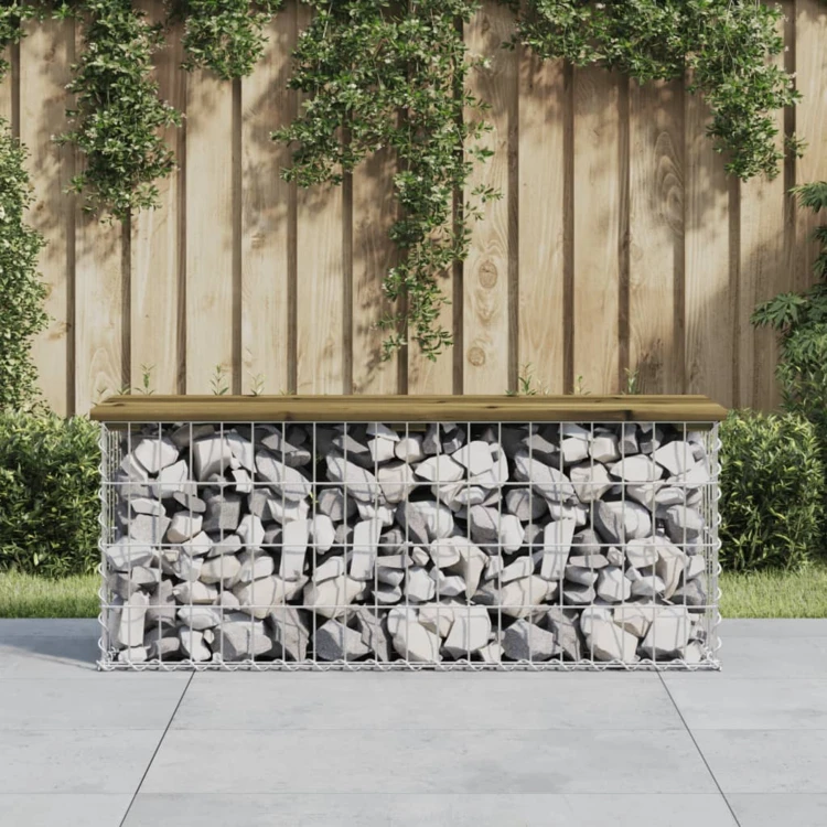 Banc de jardin gabion