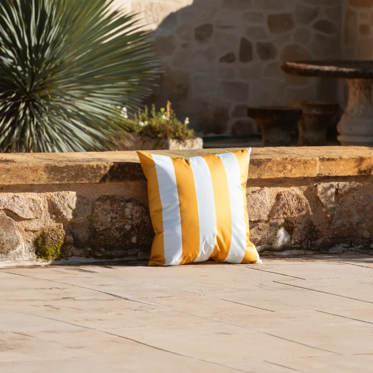 Coussin imperméable déhoussable à rayures