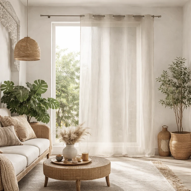 Voilage étamine unie fantaisie