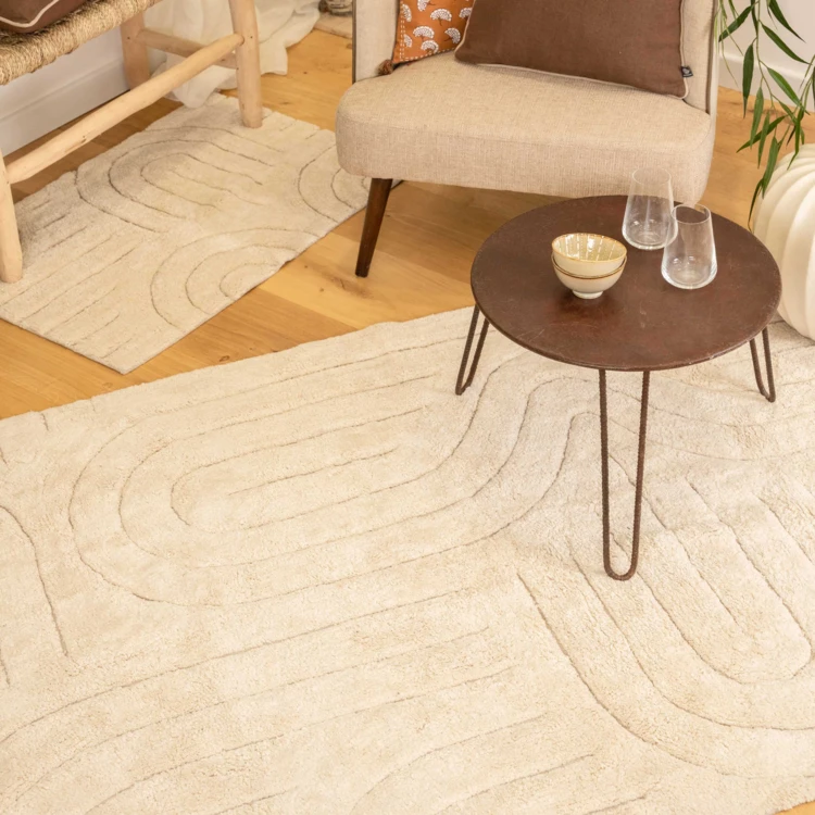 Tapis déco moderne en coton design graphique
