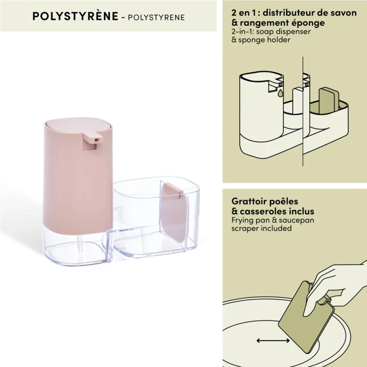 Distributeur de savon avec organiseur d'évier