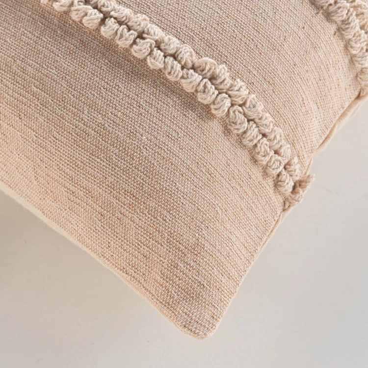 Coussin déhoussable en polycoton avec bandes bouclées
