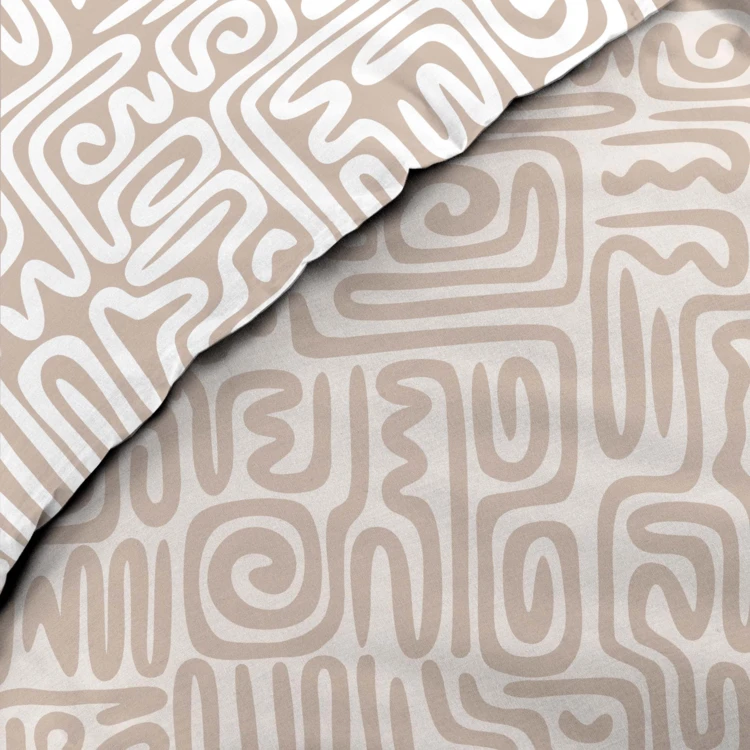 Parure de lit 3 pièces en coton à motif géométrique housse + taies