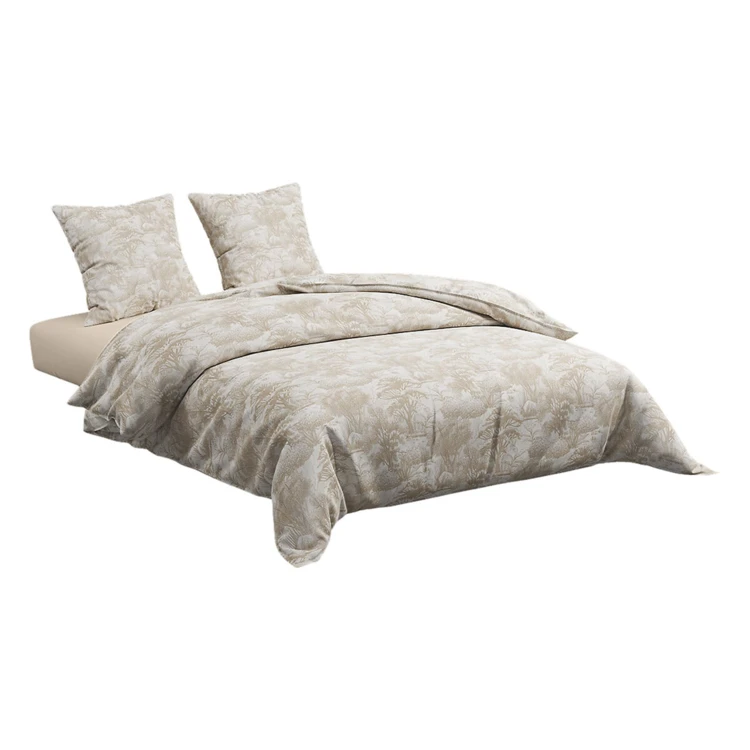 Conjunto de cama de 3 peças em algodão reversível com padrão «toile de Jouy»