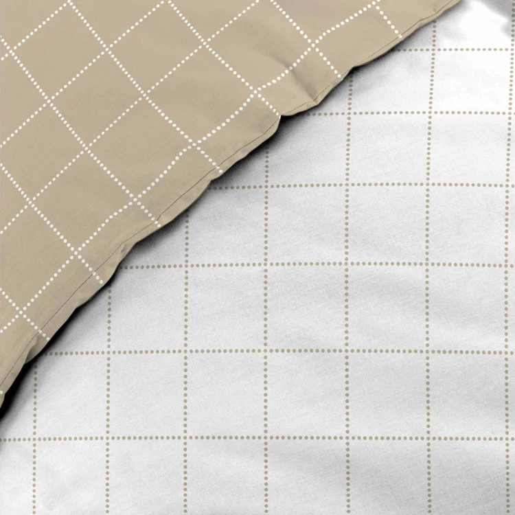 Parure de lit réversible en coton motif carreaux