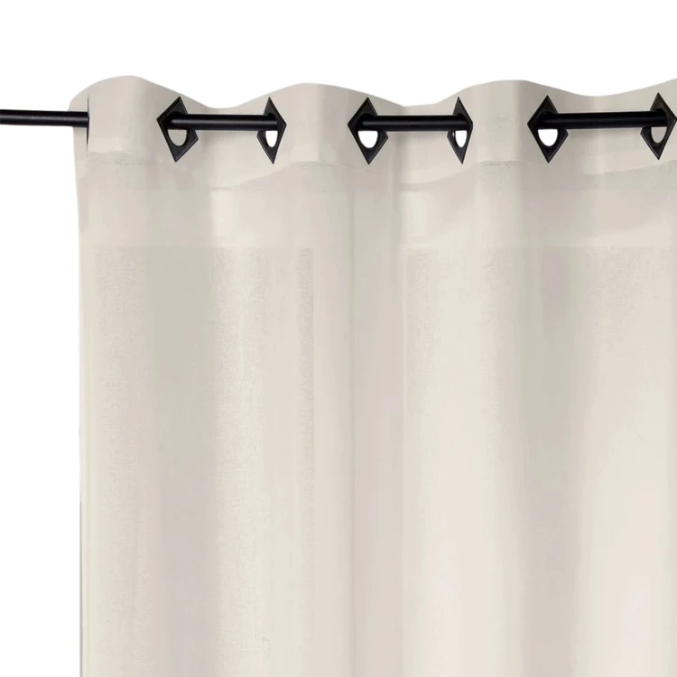 Voilage en Etamine Légère Unie à Oeillets Carrés