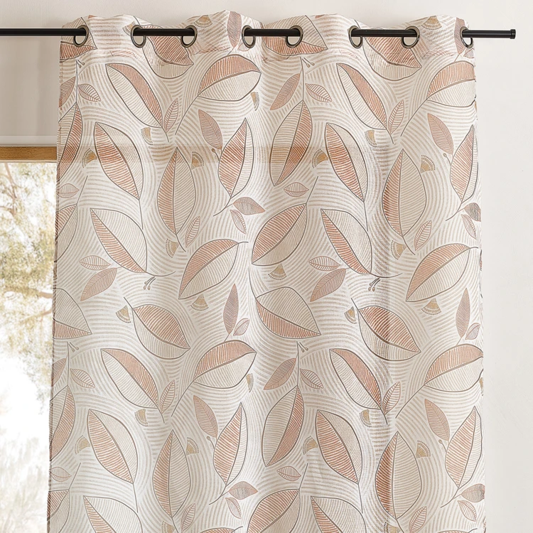 Voilage imprimé à motifs feuilles