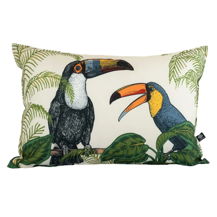 Coussin extérieur déperlant toucan