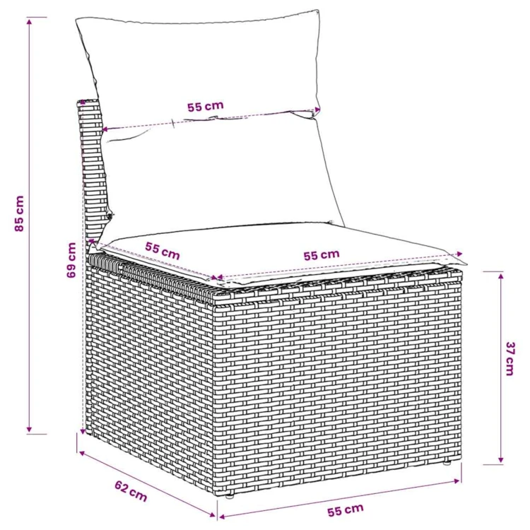 Fauteuil de jardin modulaire avec rangement