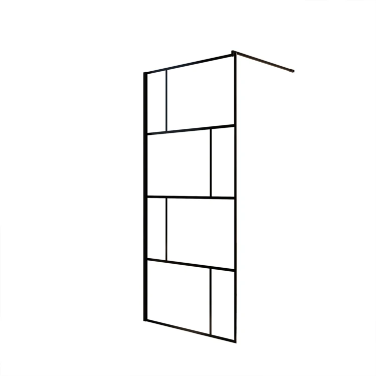 Paroi de douche à l’italienne en verre trempé 8 mm géométriques
