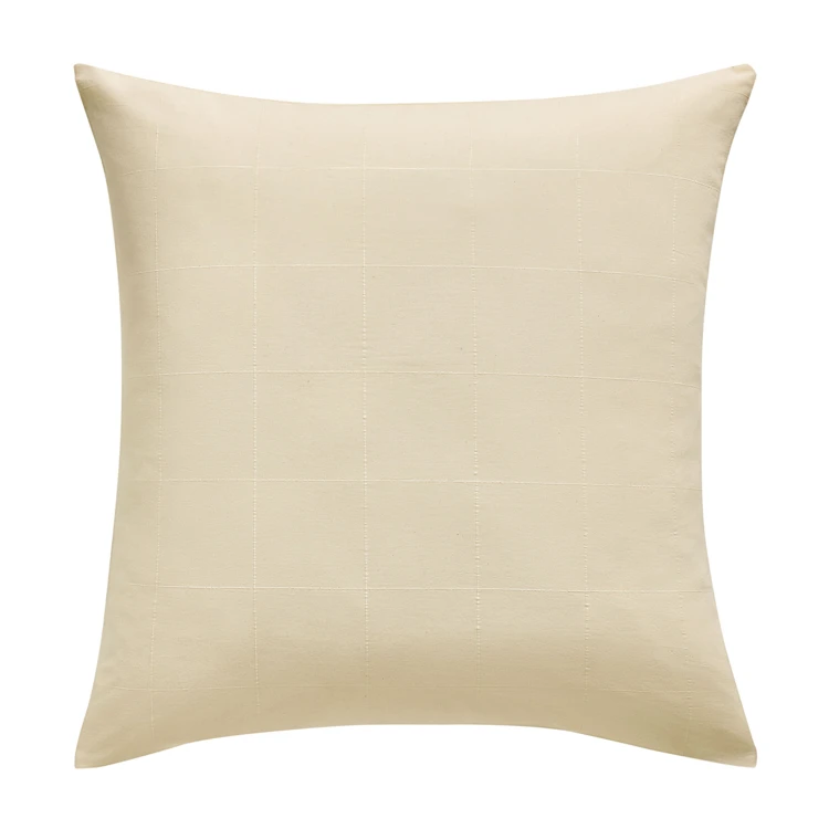 Parure de lit en coton lavé motif carreaux jacquard