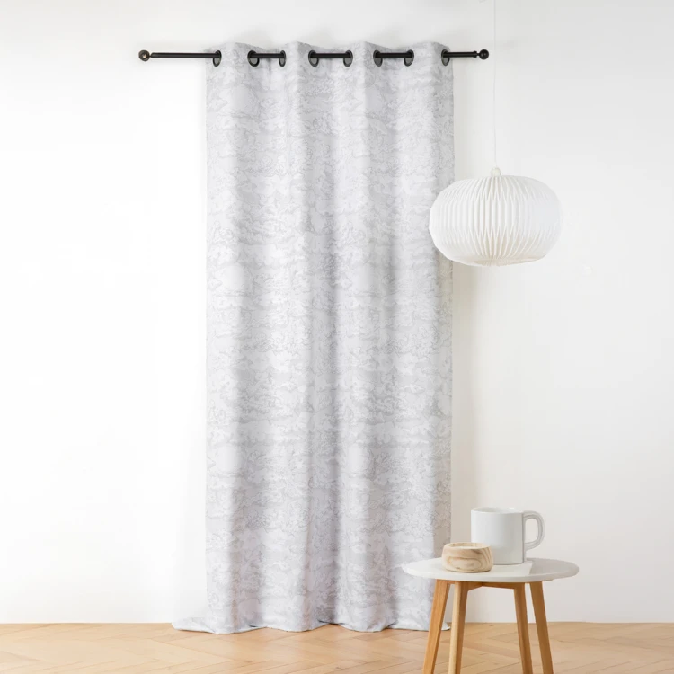 Rideau jacquard motif nuage à oeillets