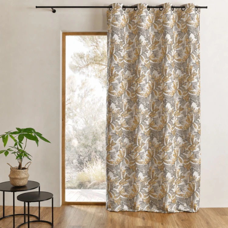 Dämpfender Jacquard-Vorhang mit Pflanzenmotiven