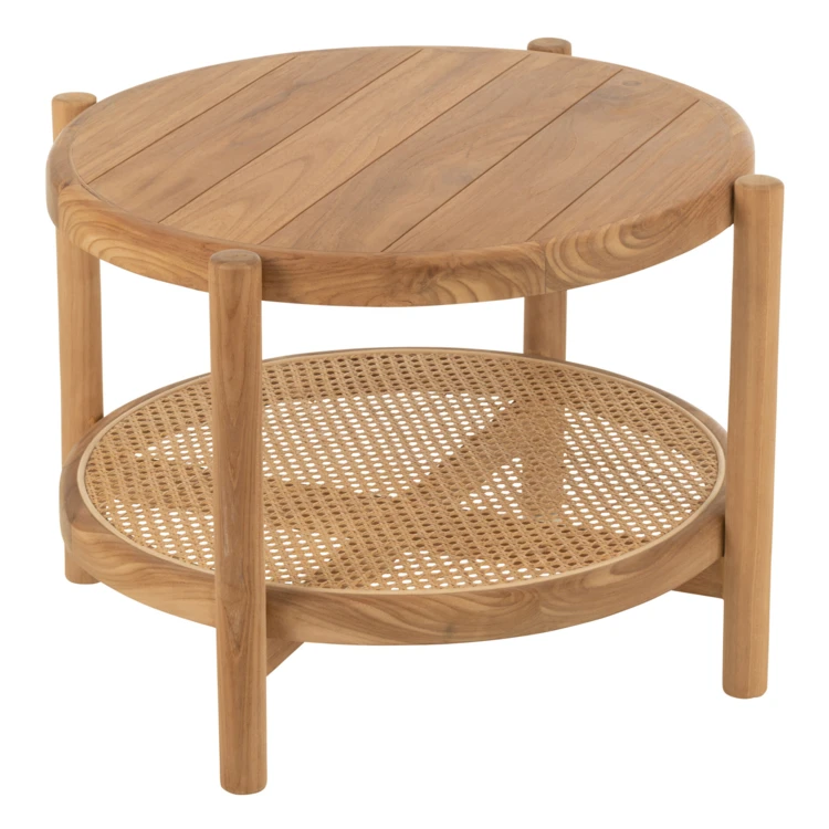 Mesa de centro de madera con doble tablero de teca
