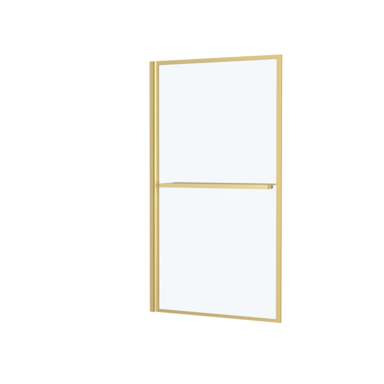 Pare-baignoire rabattable en verre trempé étagère et porte-serviette