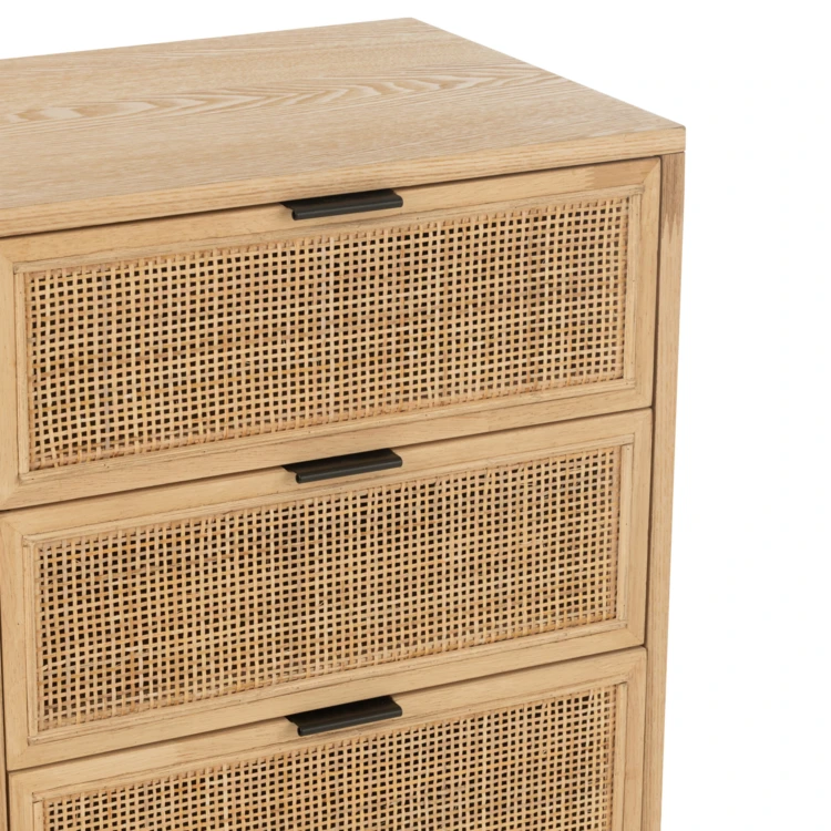 Cómoda alta de madera con 5 cajones