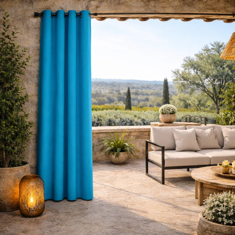 Rideau extérieur coloré résistant aux UV