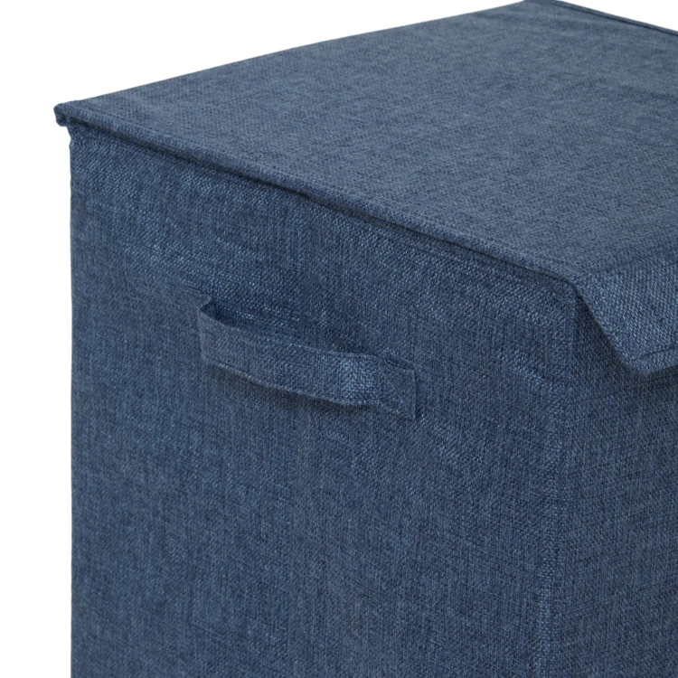 Panier à linge pliable en panneau de fibres de bois et polyester