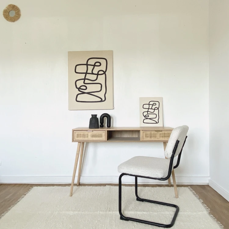 Tapis en coton tissé main avec franges