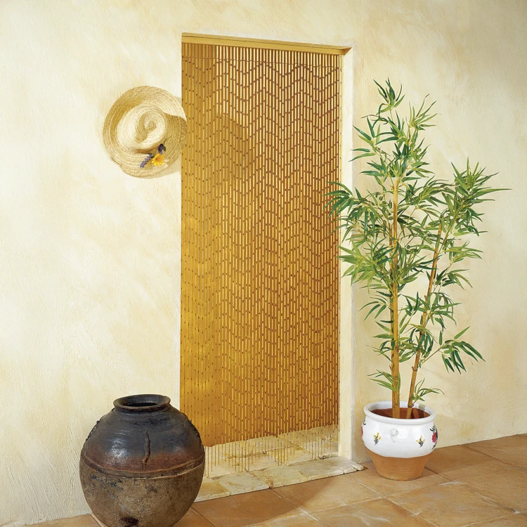 Rideau de porte en bambou avec bâtonnets naturels