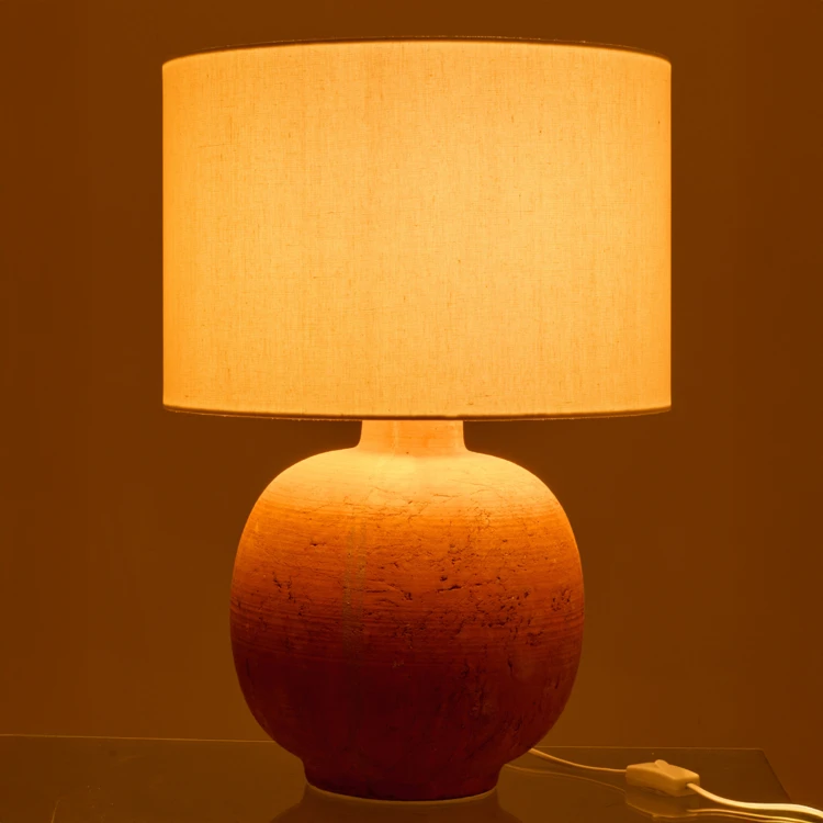 Lampe à poser ronde en poterie
