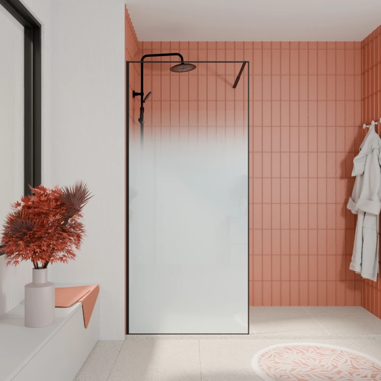 Paroi de douche en verre trempé effet brume