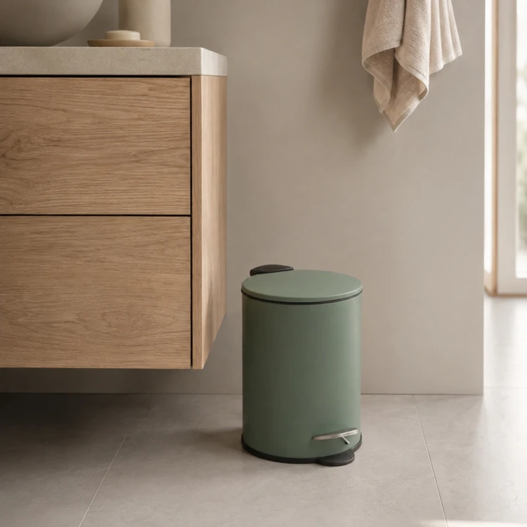 Poubelle de salle de bain à pédale en métal