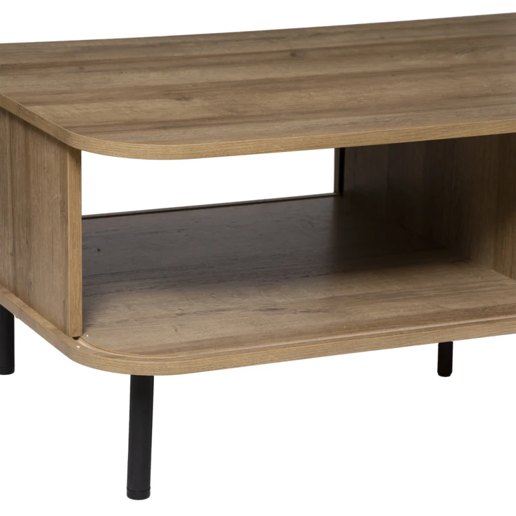 Mesa de centro con puertas correderas acanaladas