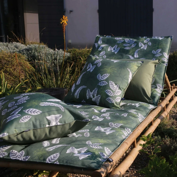 Coussin motif jungle outdoor